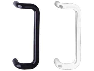 MANIGLIONE ZANCATO IN NYLON- - mm.333x146x84h. - interfori mm.300 col. bianco - 2 pezzi