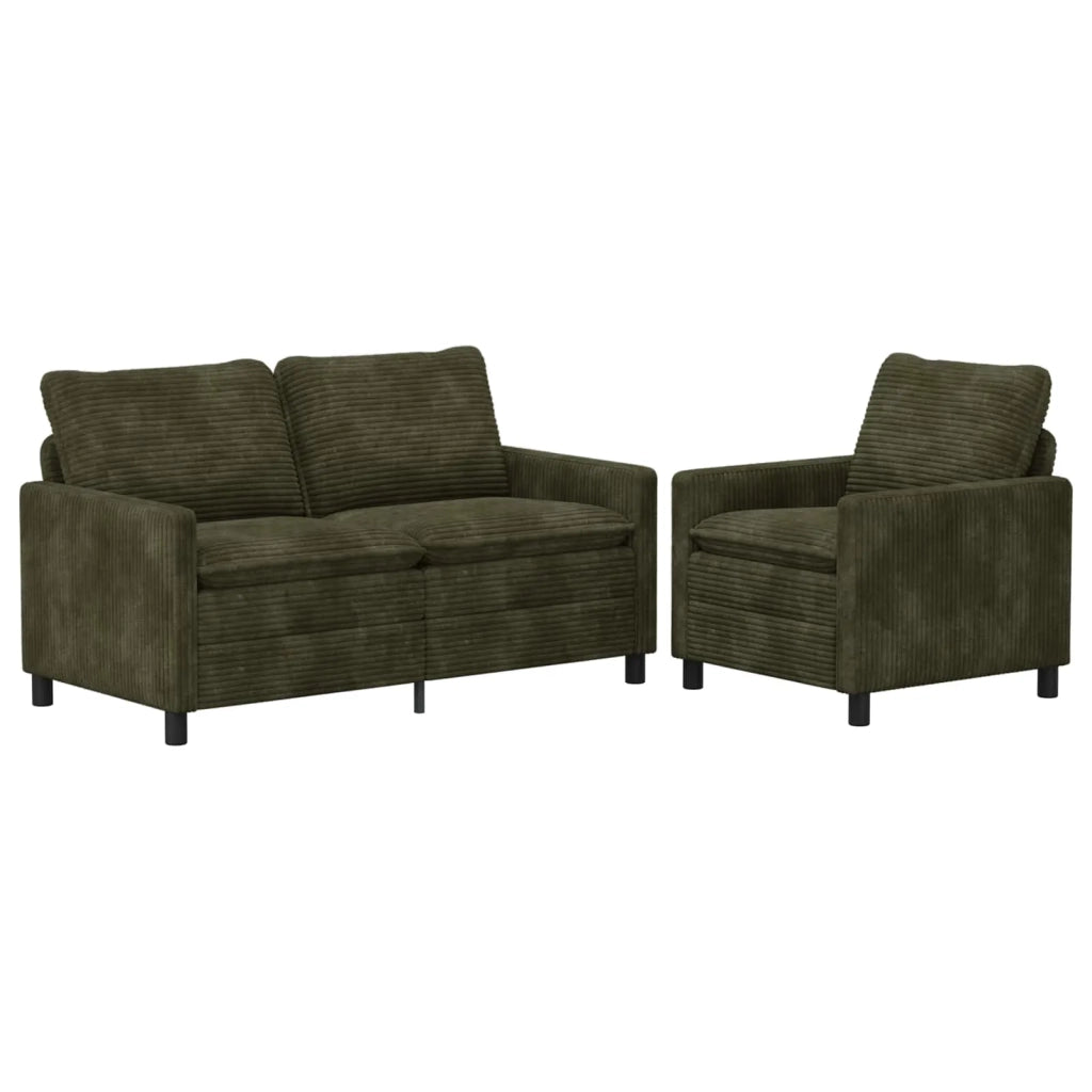 Set di divani 2 pcs Verde Poliestere