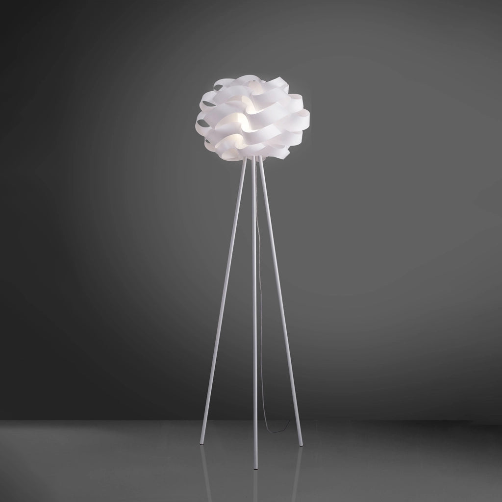 Piantana Moderna 3 Piedi Cloud Polilux ® Bianco E Metallo 1 Luce E27