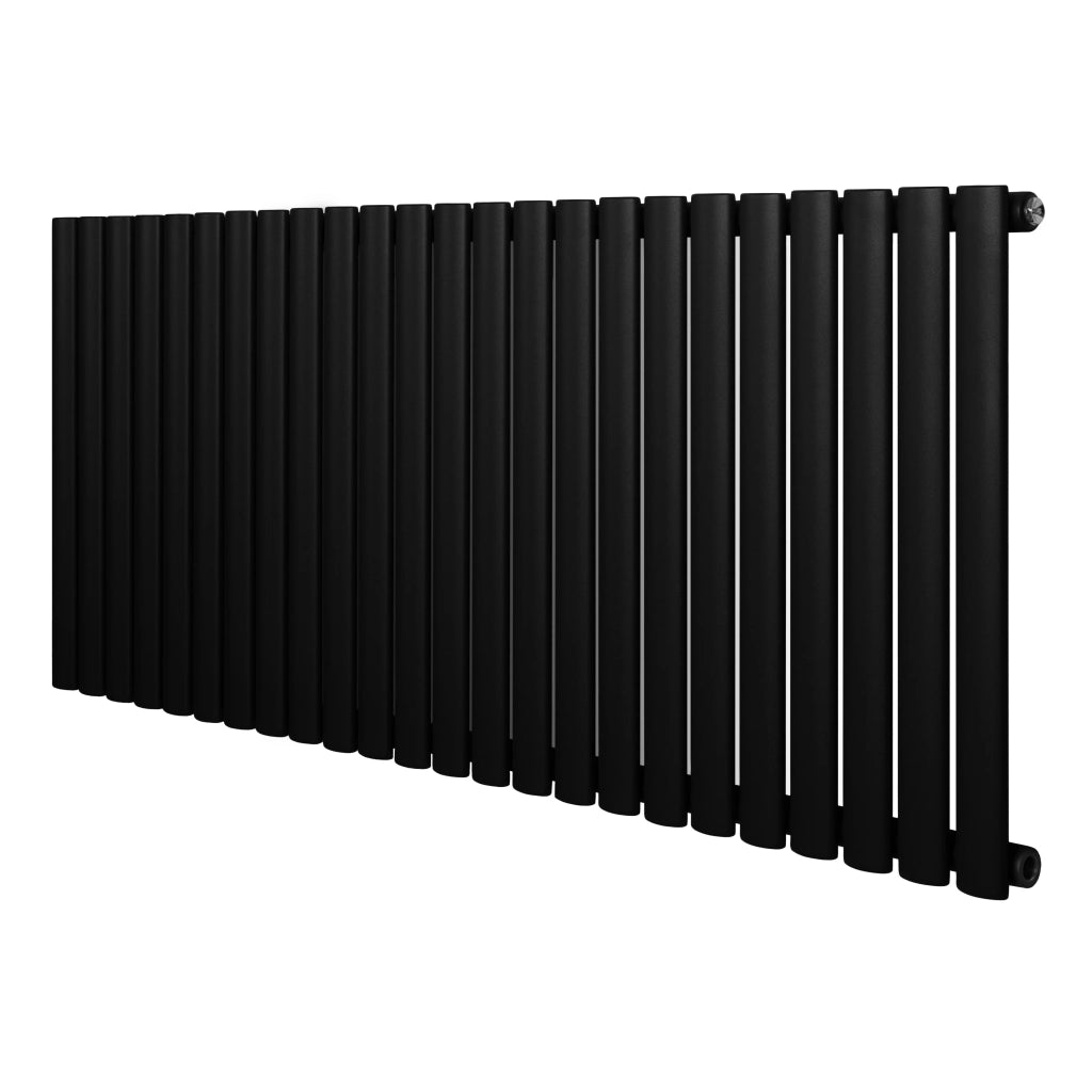 Radiatore Orizzontale Design Ovale Colonna Singola Nero 600x1440 mm
