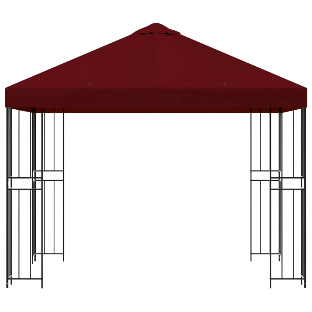 Gazebo | Pergolato 3 x 3 m Borgogna Poliestere e Acciaio 190 gsm