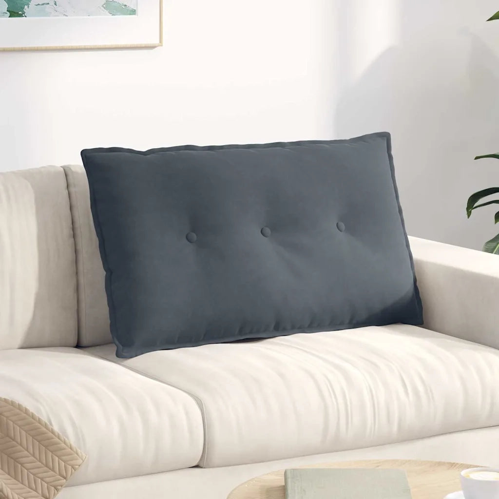 Cuscino per Schiena | Cuscino dorsale Grigio scuro 80 x 50 cm Tessuto in Cords