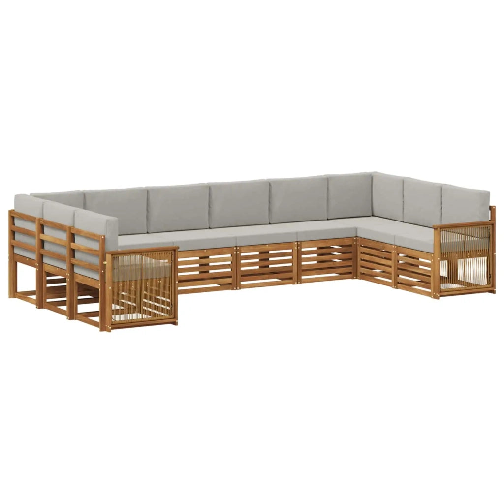 Set divano sezionale con cuscino 7 pcs Naturale e Grigio Chiaro 3384897