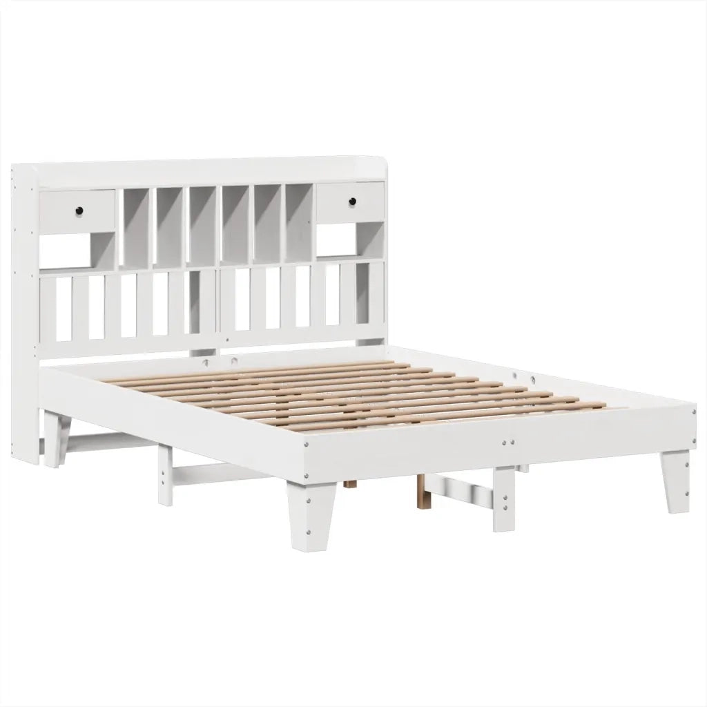 Letto senza Materasso Bianco 140x190 cm Legno Massello di Pino 3308856