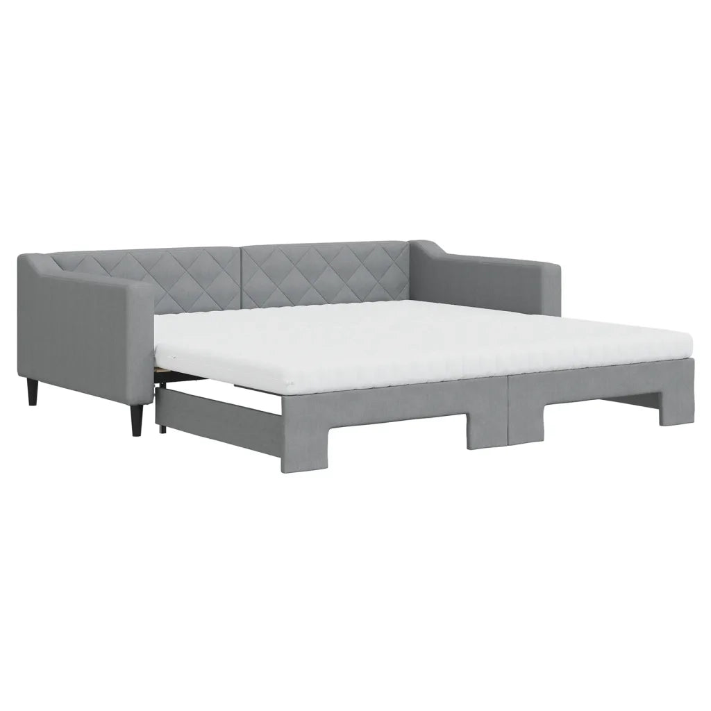 Divano Letto Estraibile Materassi Grigio Chiaro 100x200 Tessuto 3197449