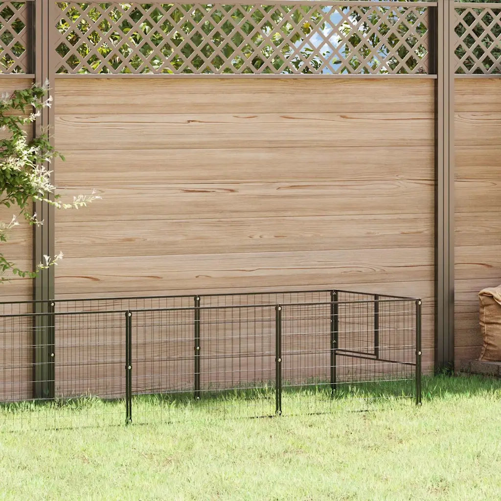 Gabbia per Cani Nera 10 m² in Acciaio 3082100