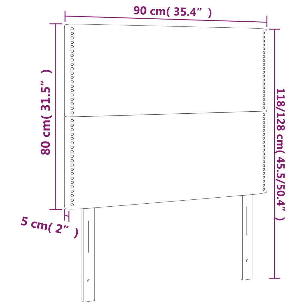 Testiera Nera 90x5x118/128 cm Velluto 3116230