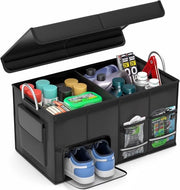 Organizzatore del bagagliaio auto 50L con coperchio - Ripiegabile, grande contenitore e 4 tasche, maniglie - Organizzatore per Golf e spesa per SUV, Jeep, Sedan, furgoni di consegna