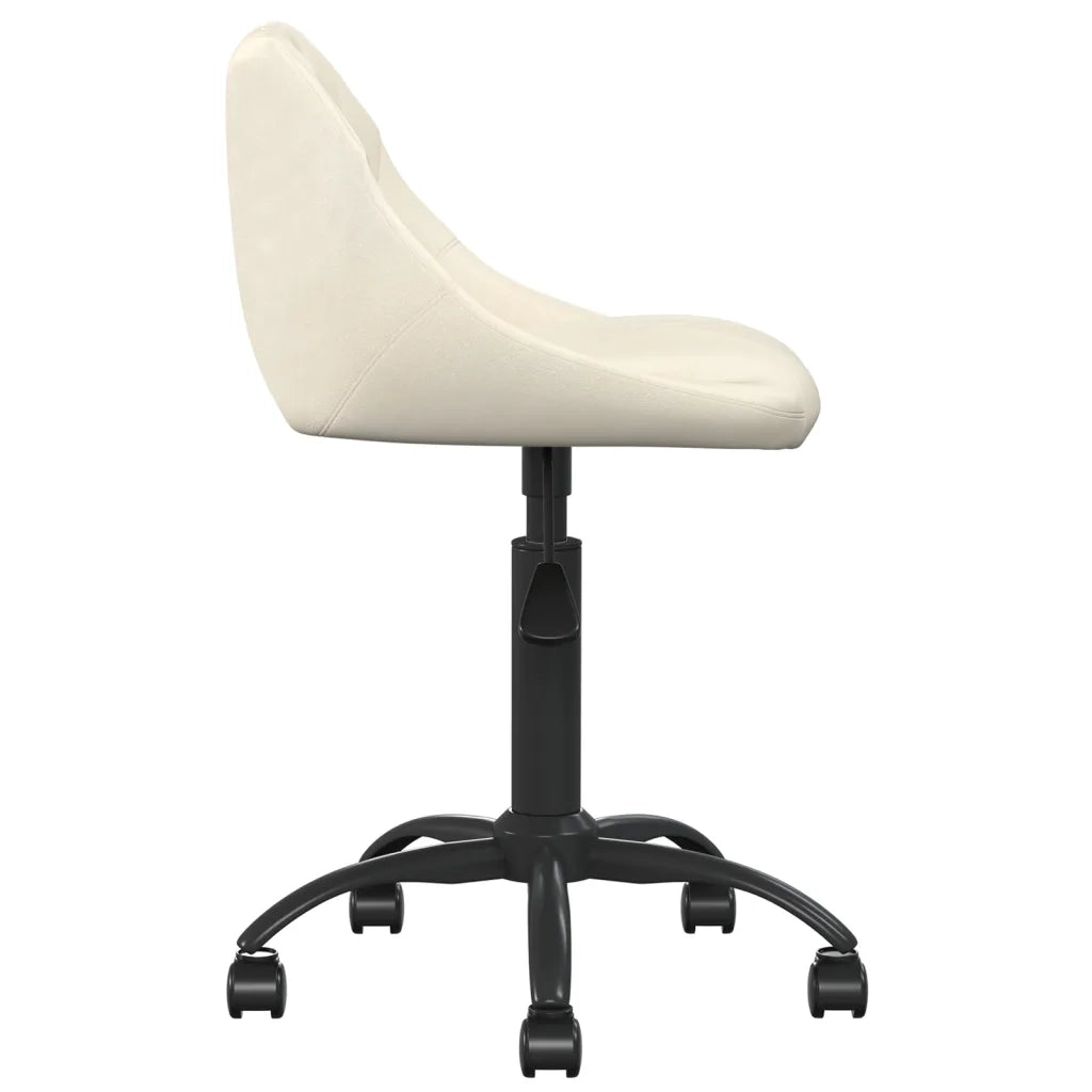 Sedia da Ufficio | Sedia da Gaming Crema in Velluto