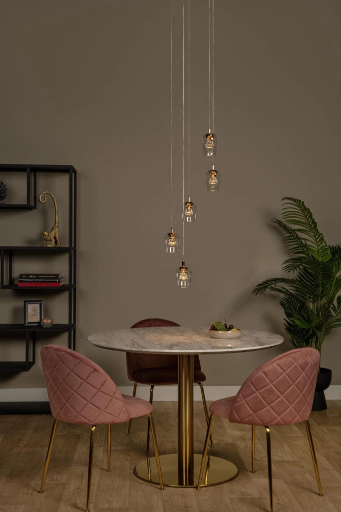 Lampada a sospensione BERLIANE LED 5 luci oro nero Lucide