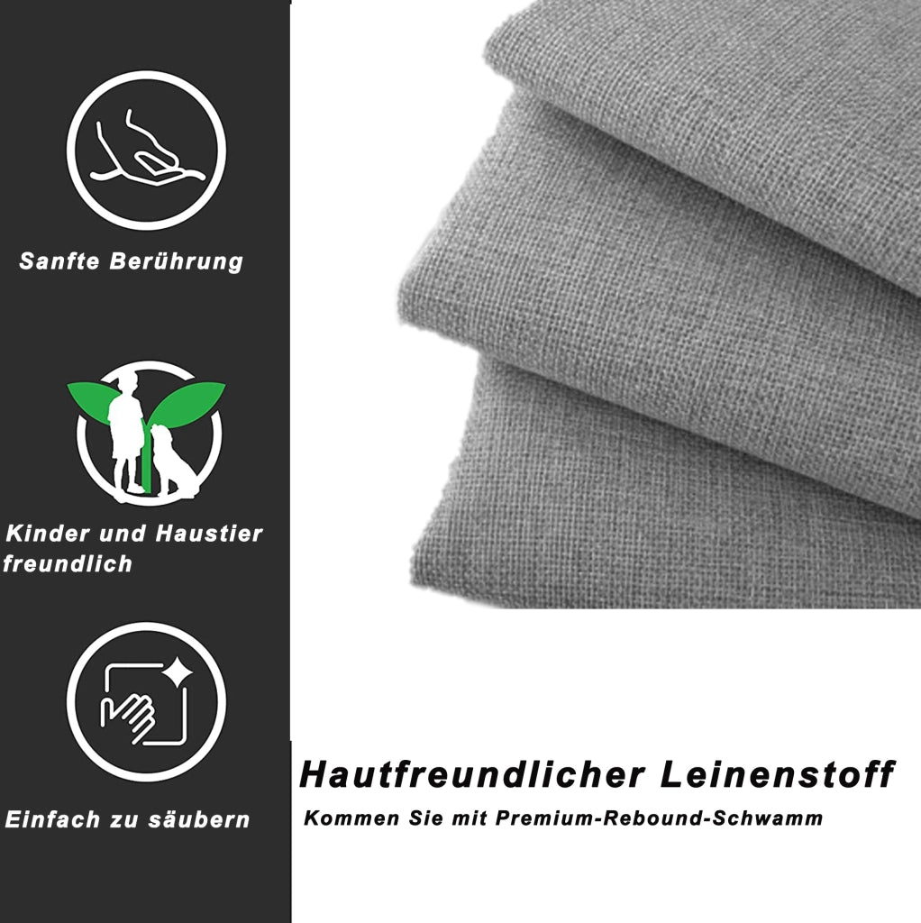 Letto imbottito 90x200 cm con contenitore idraulico; tessuto di lino grigio