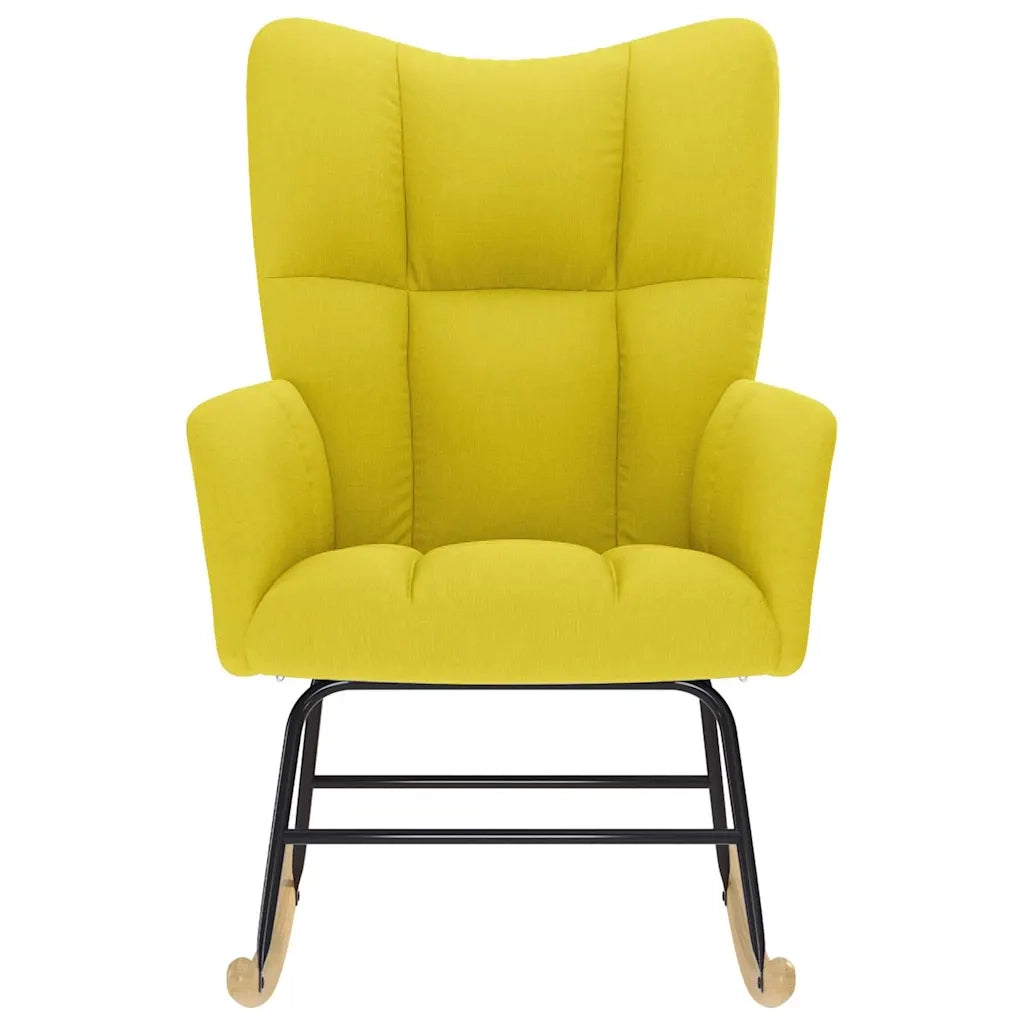 Sedia a Dondolo Giallo Chiaro in Tessuto CFW2950584