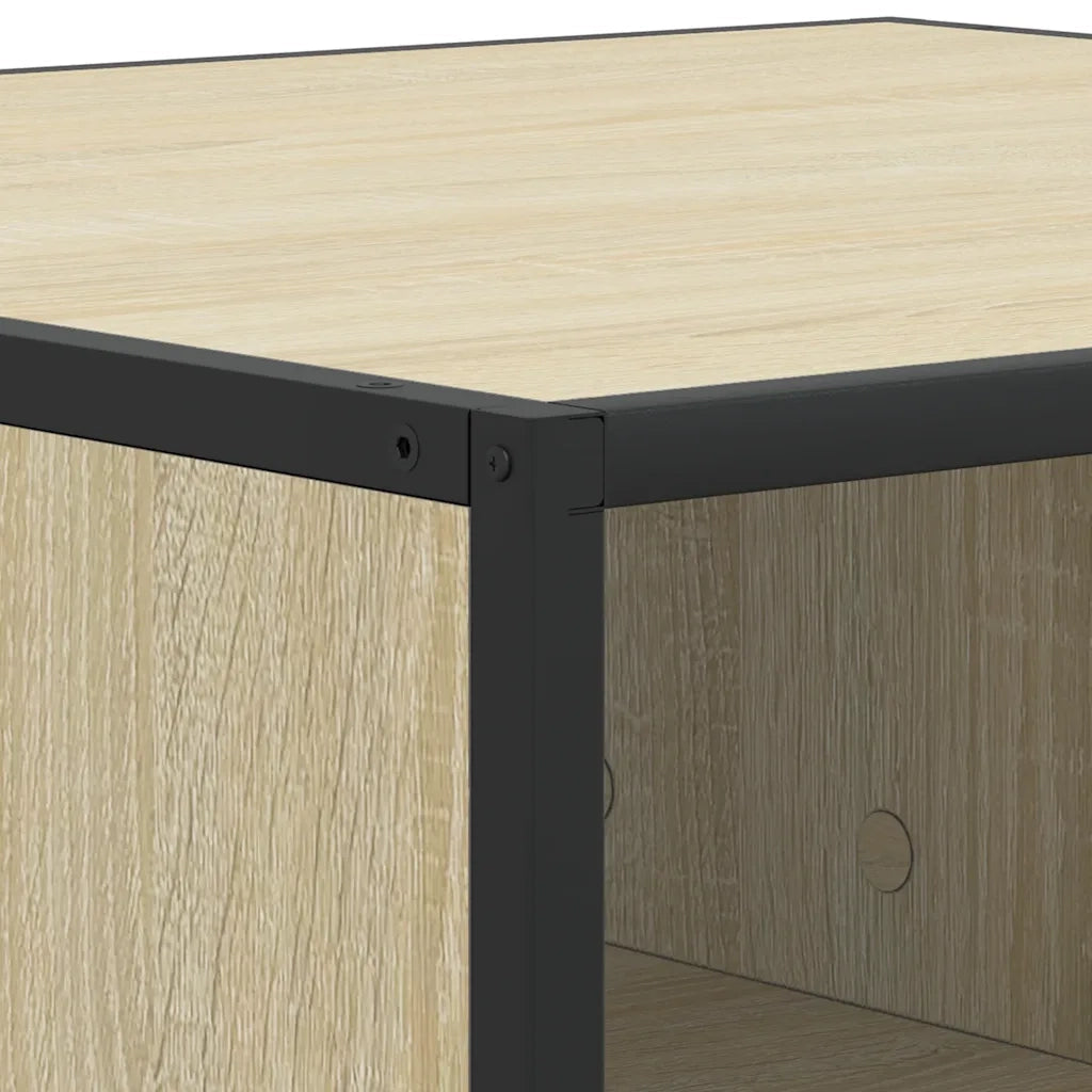 Tavolino da salotto | Tavolino da caff¨¨ | Tavolino da Soggiorno Rovere Sonoma 100x100x30 cm in Truciolato e Metallo