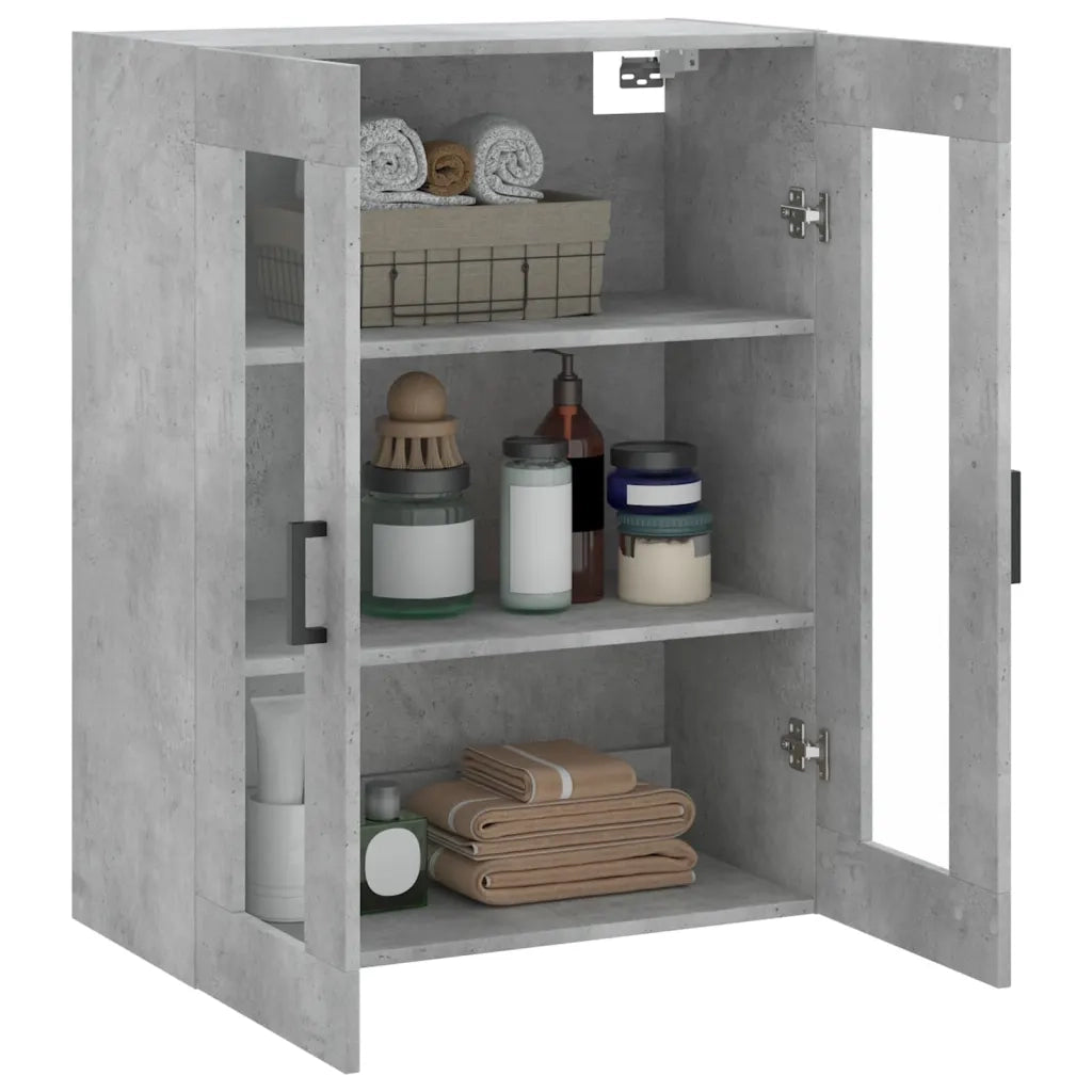 Armadietto a Muro | Mobile a Parete Grigio Cemento 69,5x34x90 cm