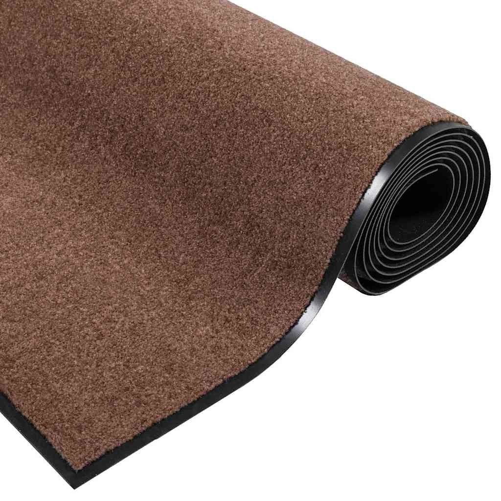 Zerbino d'ingresso moderno rettangolare antiscivolo per interni 60 x 180 cm in poliammide marrone 02_0057979