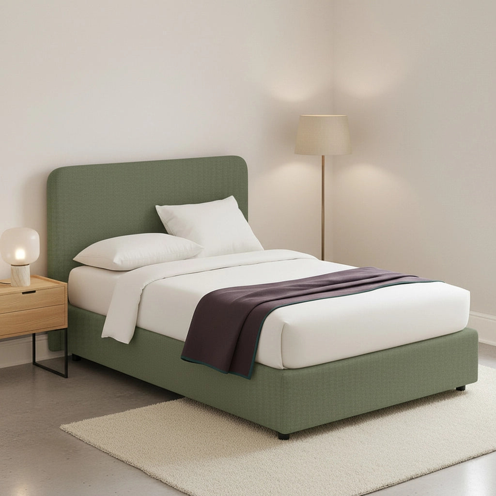 Bury, Letto Matrimoniale Sfoderabile Made in Italy, Verde