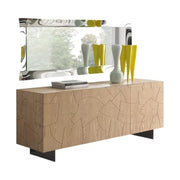 Madia 3 ante contemporanea legno massello gambe acciaio 180x45x73 (301) - Mobili 2G