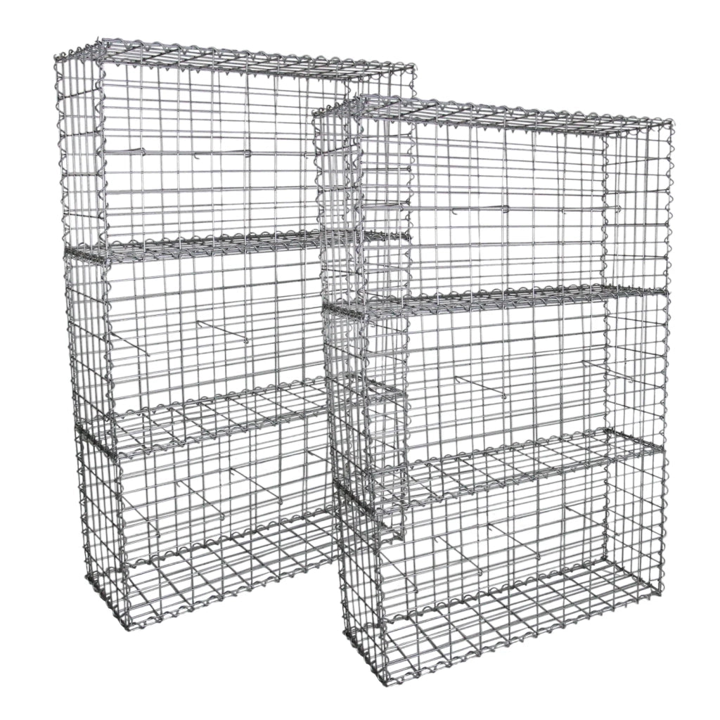 Gabbioni in Acciaio Galvanizzato 100x50x30cm Set 6 per Giardino
