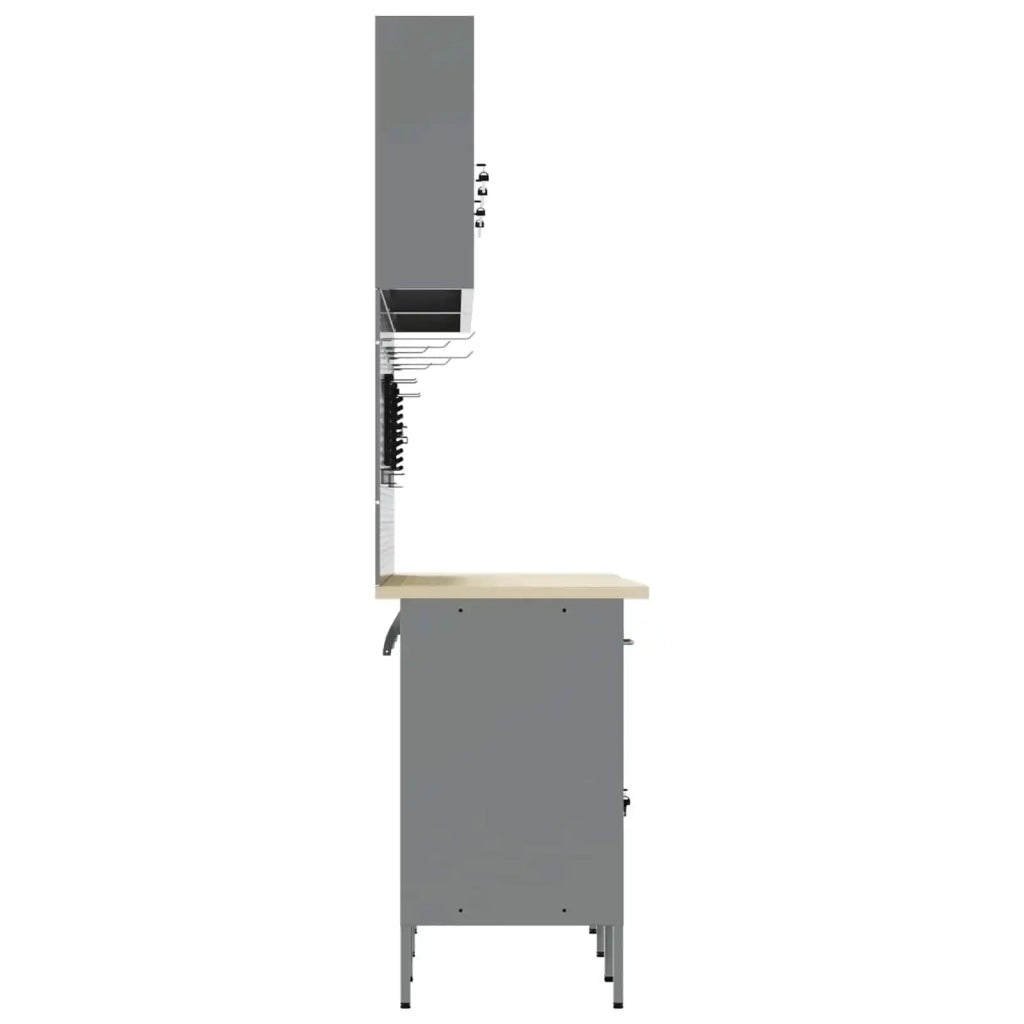 Mobile da lavoro 10 pcs Rosso Legno ingegnerizzato e acciaio 3321453