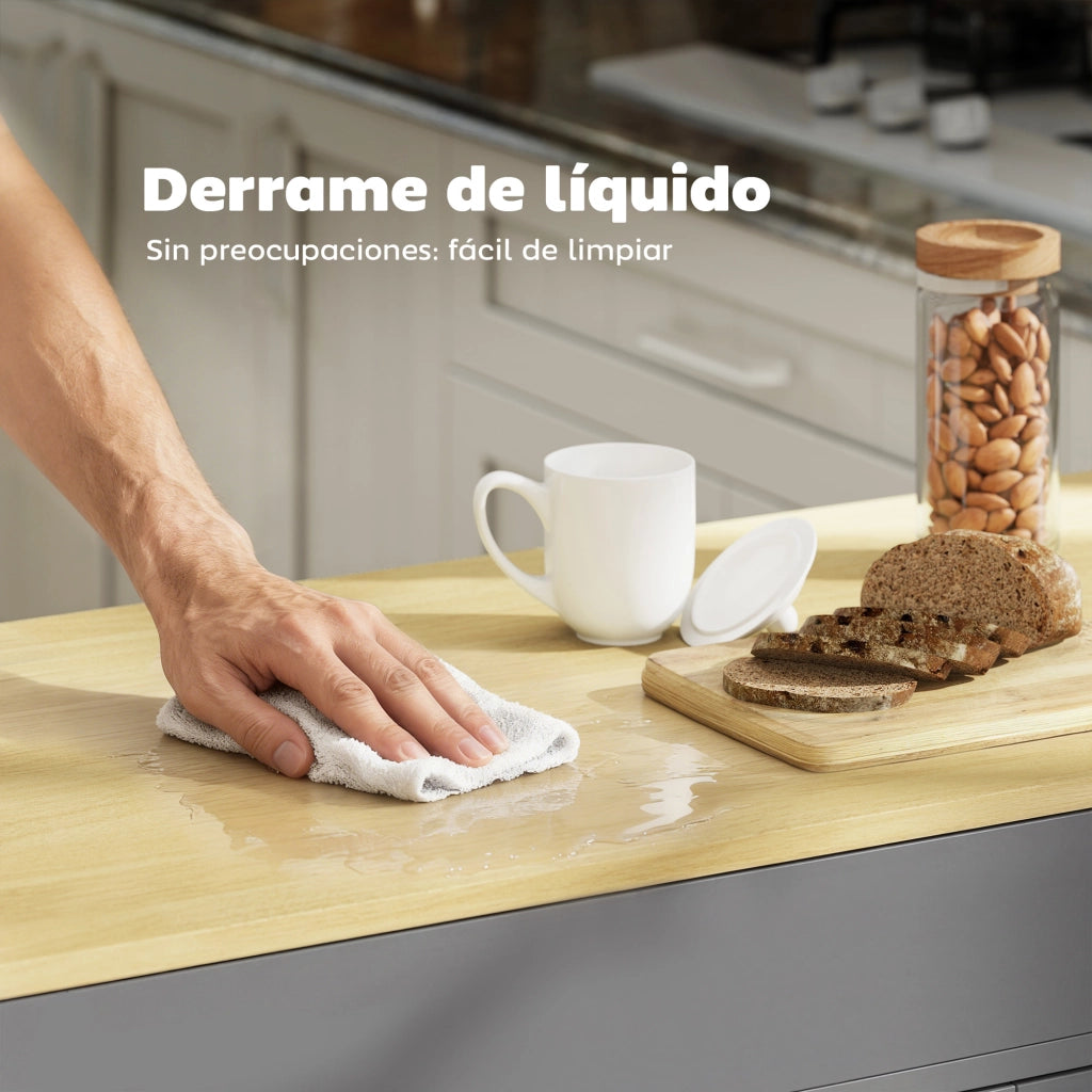 Carrello da Cucina con Ruote ¨C Xylo ¨C Piano Estensibile, 4 Ante, Ripiani Regolabili, Grigio