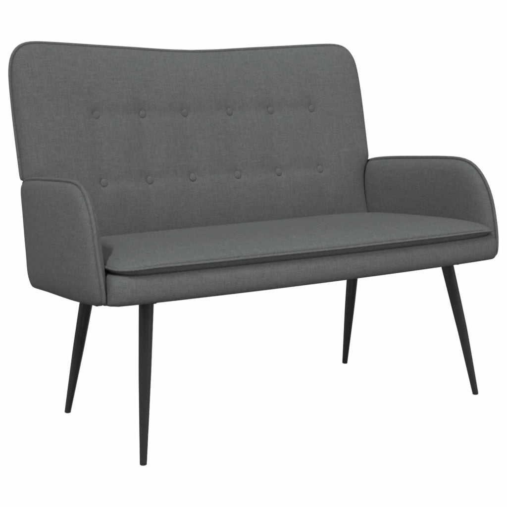 Divano a 2 Posti Grigio Scuro 115 x 61 x 87 cm Tessuto