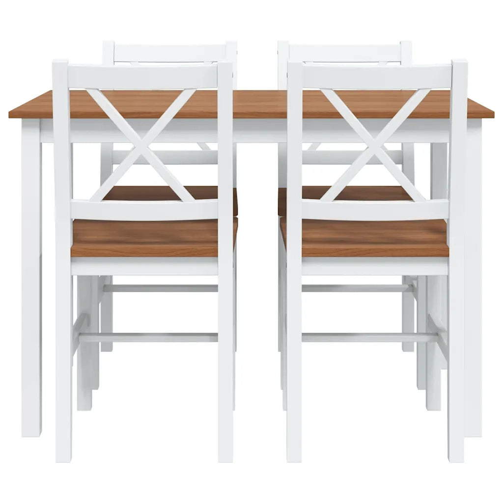 Set da Pranzo 5 pz Marrone e Bianco cod mxl 13834