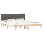 Letto matrimoniale | Letto per adulti | Letto con Testiera Rivestita Grigio scuro 200 x 200 cm