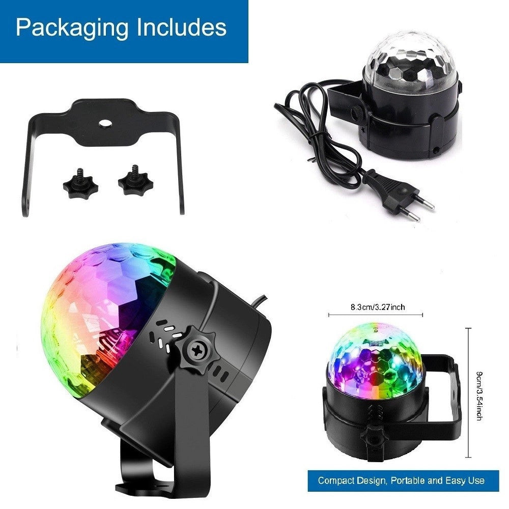 Trade Shop - Mini Dj Laser Proiettore A Sfera Rgb Led Effetto Disco Luci Per Disco Bar -