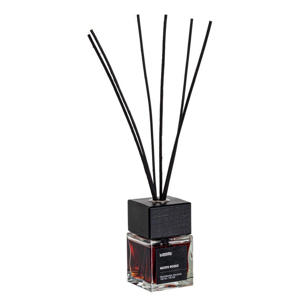 Diffusore per Ambienti con Bastoncini e Tappo in Legno Bizzotto Fragranza: Mosto Rosso, Formato: 100 ml
