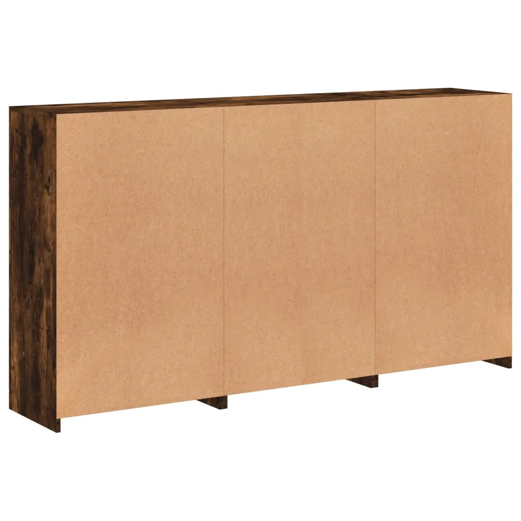 Credenza | Madia | Buffet da pranzo | Armadio da pranzo con Luci LED Rovere Fumo 181,5x37x100 cm