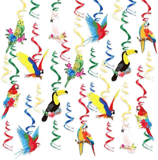 Decorazioni da parete tropicali - Voglie hawaiane - Decorazione di festa per 20 pezzi - Luau hawaiano - Piscina e party di Tiki - Compleanno e festa di spiaggia