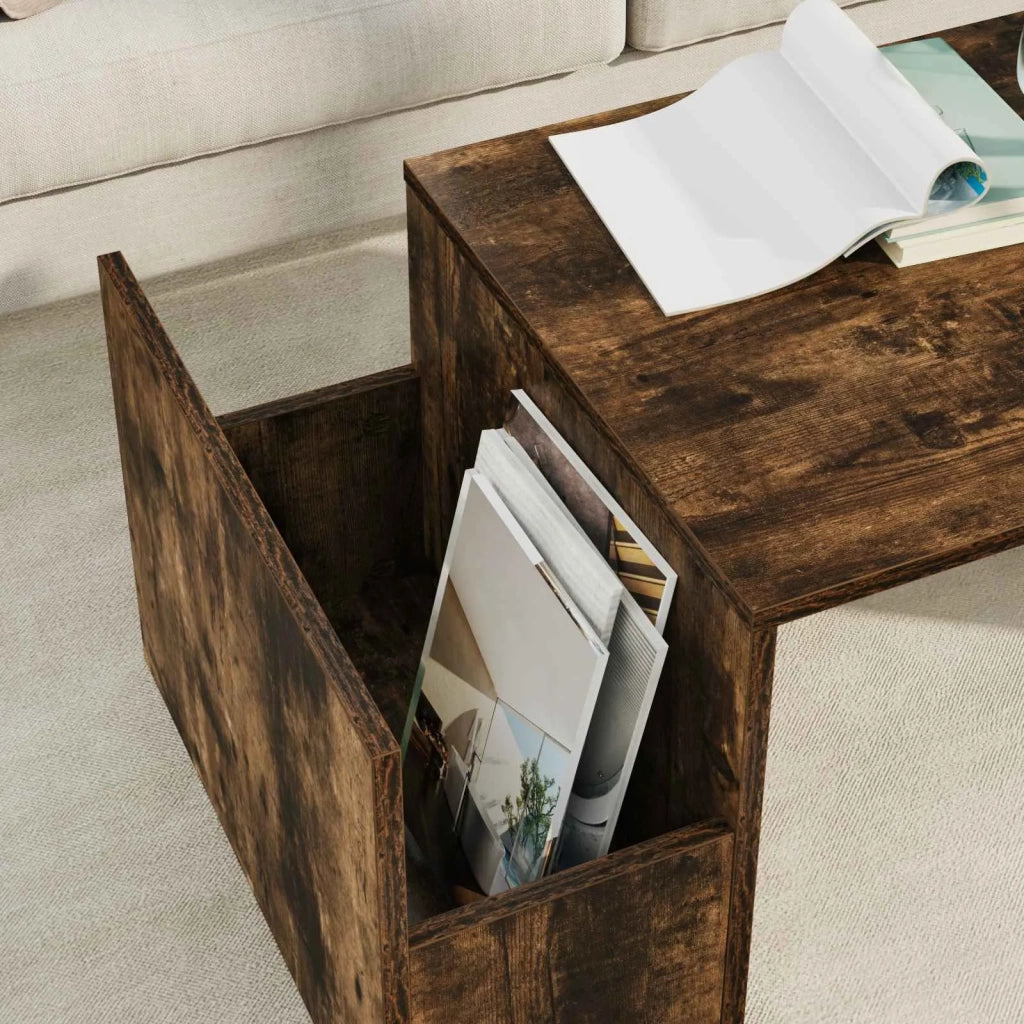 Tavolino da salotto | Tavolino da caff¨¨ | Tavolino da Soggiorno Rovere fum¨¦ 90 x 45 x 35 cm