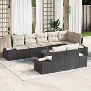 Set di divani da giardino a 8 pezzi con cuscini Rattan Polyrattan marrone