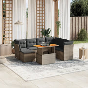 Set Divano da Giardino 8 pz con Cuscini Grigio in Polyrattan 3270955