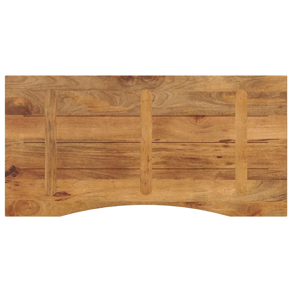 Piano Scrivania con Curva 110x60x2,5cm Massello Grezzo di Mango 370217