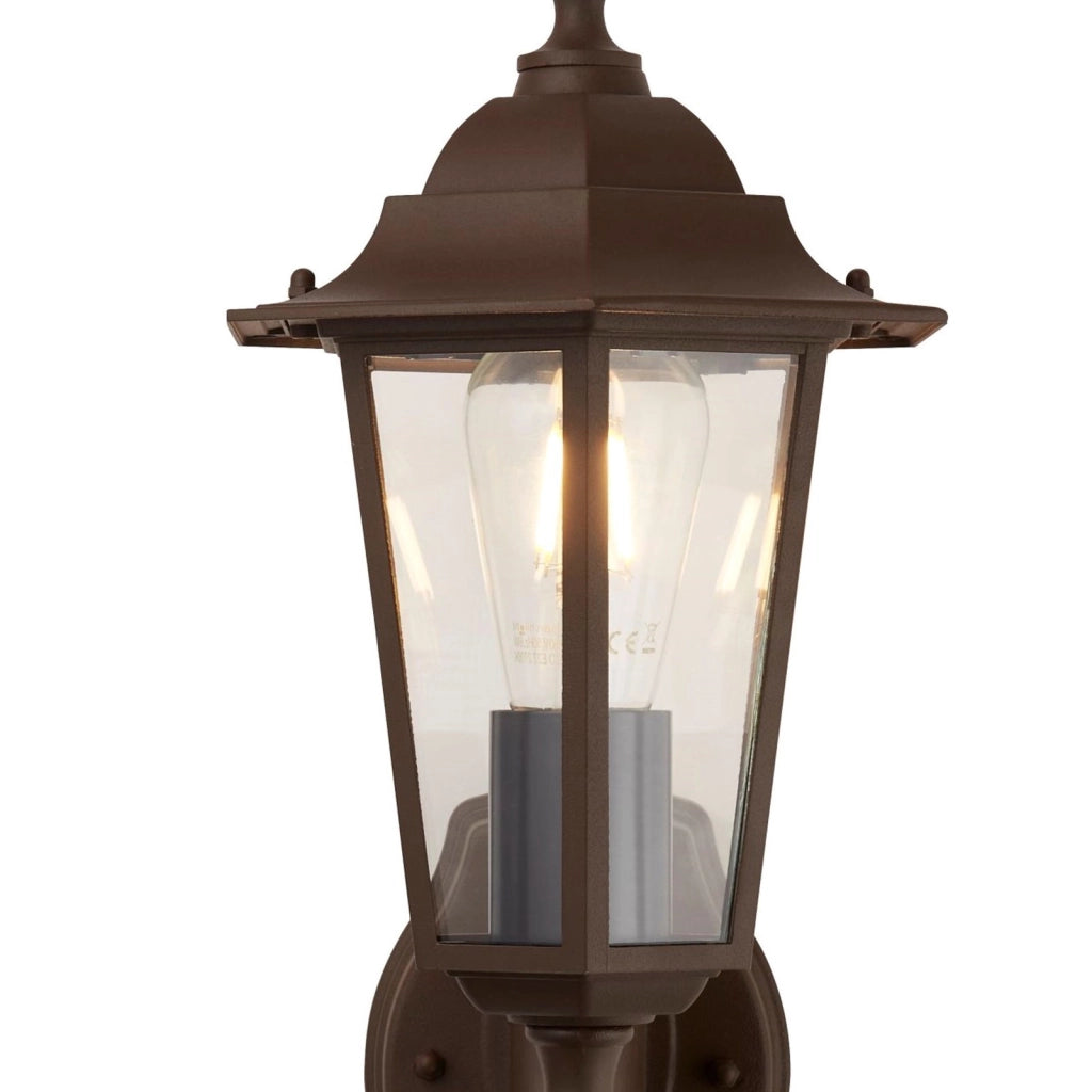 Applique Vintage-Decò Alex Acciaio Marrone Vetro Trasparente 1 Luce E27
