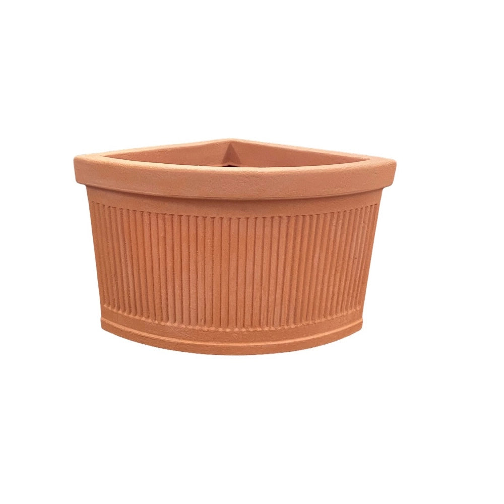 Garden Italia Vaso per Piante Angolare Millerighe Basso FAM 47×40 cm in Resina – Made in Italy, Leggero e Antiurto, per Interni ed Esterni Colore: IMPRUNETA