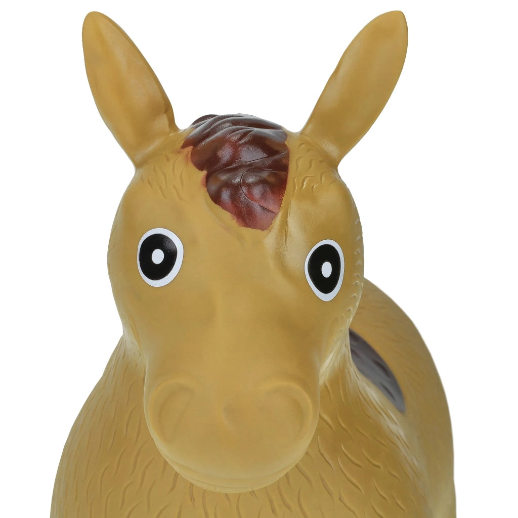 Giocattolo saltarino cavallo carino interno esterno 60 x 30 cm migliora equilibrio coordinazione in PVC marrone chiaro 13_0012457