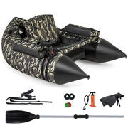 Barca da pesca gonfiabile 150 x 110 x 48 cm con portacanna da pesca atmosfera accogliente facile da maneggiare poliestere mimetico 20_0010645