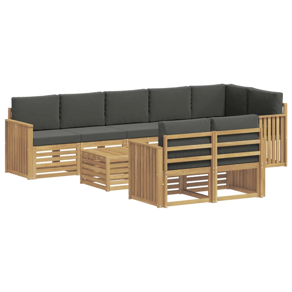 Set di divani da esterno 9 pcs Bianco e Antracite 3392072