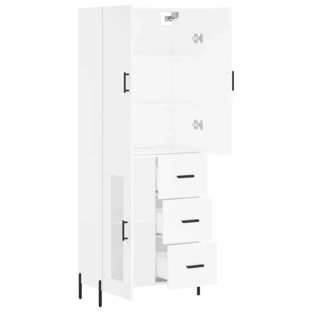 Credenza Bianca 69,5x34x180 cm in Legno Multistrato 3195963