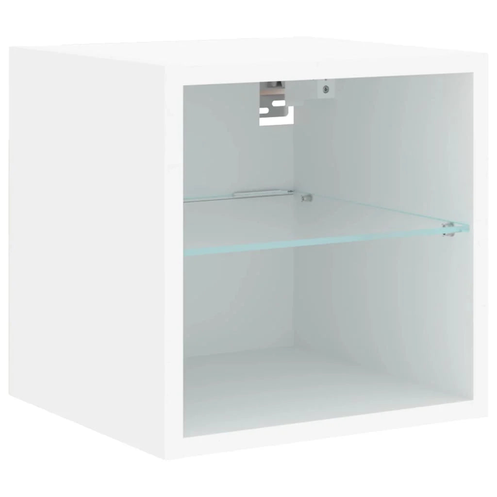Mobile TV multimediale mensola TV credenza TV sala da pranzo soggiorno camera da letto con LED 4 pezzi legno ingegnerizzato bianco 02_0029327