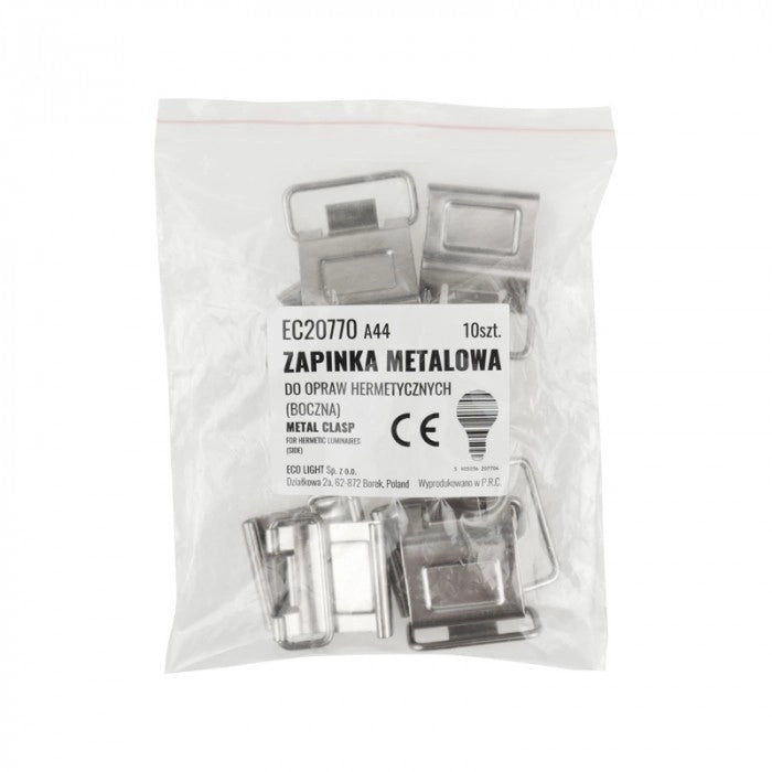 Set 10 clip metalliche per plafoniere stagne Ecolight