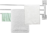 Sostegno asciugamani bagno con 2/3/4 braccia regolabili, regolabile, acciaio inossidabile, piastra asciugamani, fissaggio alla parete per bagno, 40 cm (3 braccia)