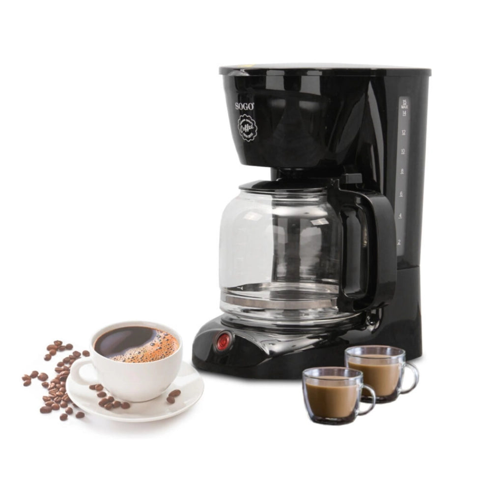 Macchina caffè americano a goccia elettrica, caraffa vetro 1,8L, 15 tazze con funzione antigoccia 950W - SOGO