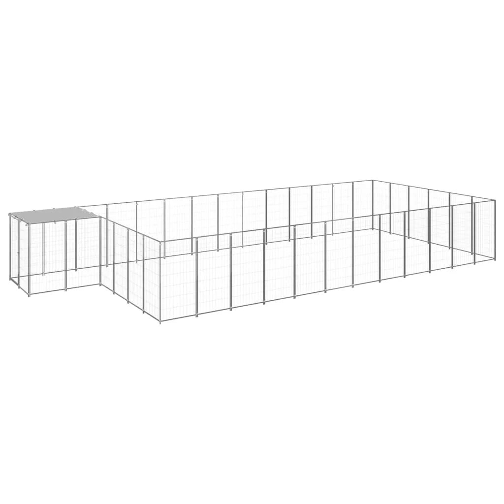 Recinto per animali da esterno per cani in acciaio color argento 22,99 m² 02_0000255