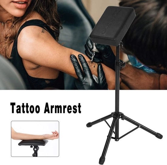 Supporto per braccio tattoo regolabile in altezza - Supporto per gamba tattoo portatile con spugna morbida - Attrezzatura per tattoo con pelle PU professionale
