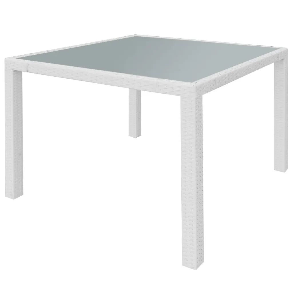 Set da Pranzo da Giardino 5 pz | Set Salotto da Giardino in Polyrattan Bianco Crema