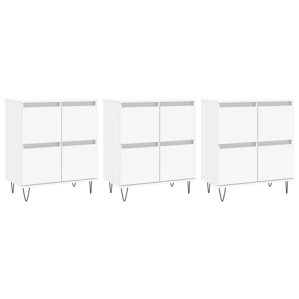 Buffet credenza cassettiera armadio mobile contenitore organizer per cucina soggiorno salotto 3 pezzi legno ingegnerizzato bianco 02_0037000