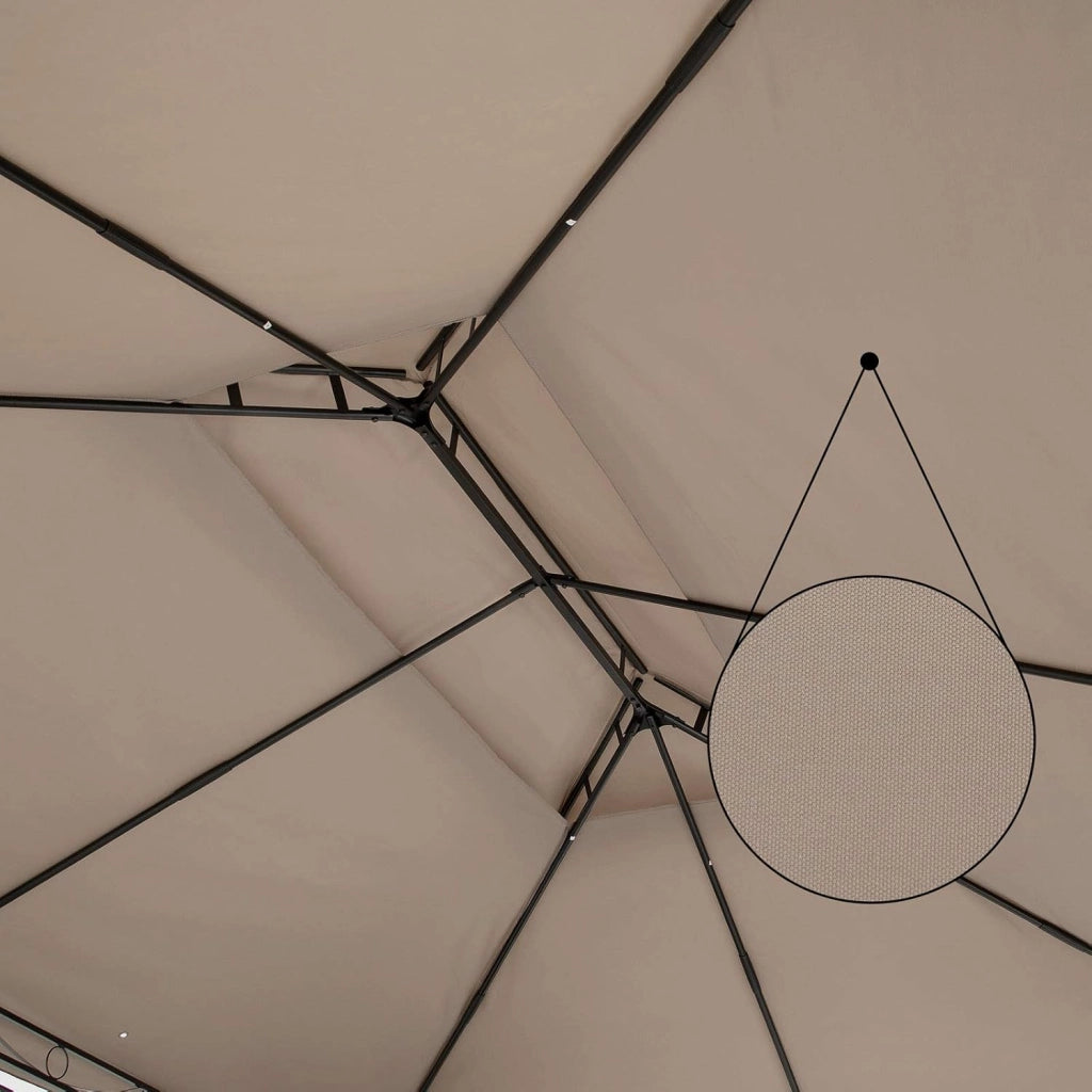 Gazebo Topas Padiglione 3x4m in Metallo Resistente Idrorepellente con Pannelli Laterali Tendone da Giardino Feste